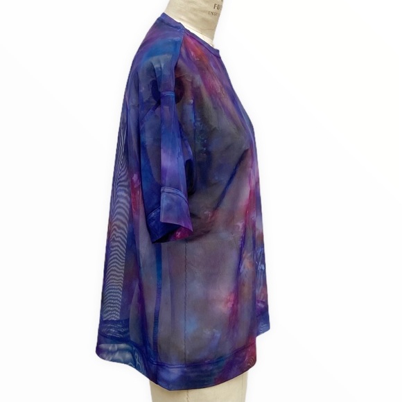 Athleta Tie Dye Mesh Oversized Tee Shirt Top - Picture 4 of 8